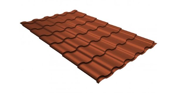 Металлочерепица кредо GL 0,5 GreenСoat Pural RR 750 кирпично-красный (RAL 8004 терракота) купить в Томске