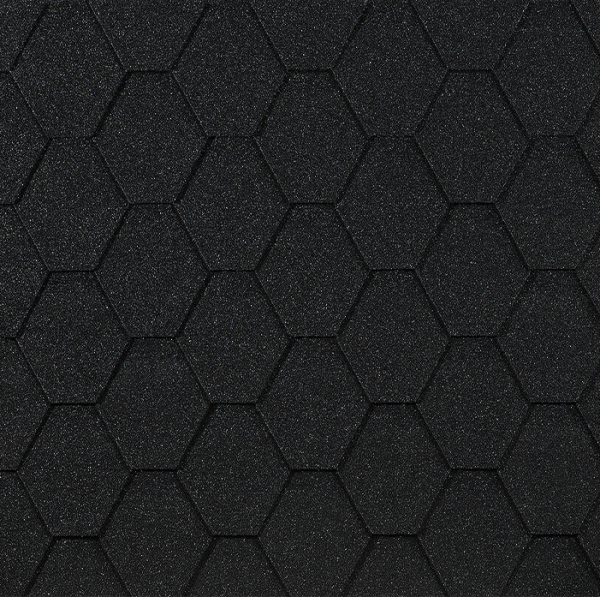 Гибкая черепица EURASIA Docke, Коллекция ШЕСТИГРАННИК Чёрный купить в Томске