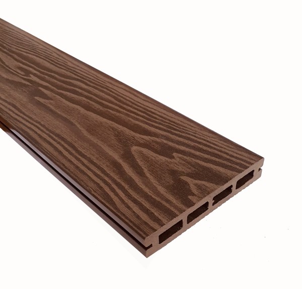 Террасная доска из ДПК Terrapol Смарт 3D Пустотелая с пазом Орех Милано купить в Томске