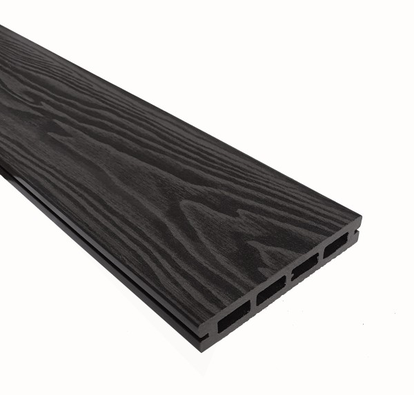 Террасная доска из ДПК Terrapol Смарт 3D Пустотелая с пазом Черное дерево купить в Томске