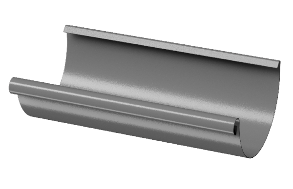 Желоб полукруглый D125 3 м Döcke STAL PREMIUM Графит, (RAL 7024) купить в Томске