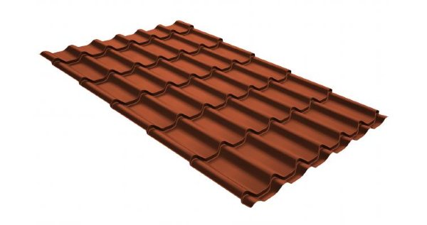 Металлочерепица классик GL 0,5 GreenCoat Pural RR 750 кирпично-красный (RAL 8004 терракота) купить в Томске