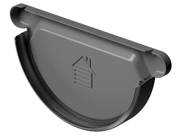 Заглушка желоба D125 Döcke STAL PREMIUM Графит, (RAL 7024) купить в Томске
