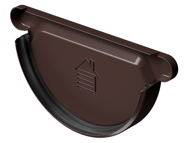 Заглушка желоба D125 Döcke STAL PREMIUM Шоколад, (RAL 8019) купить в Томске