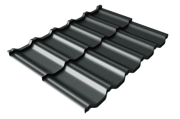 Металлочерепица модульная Квинта Uno Grand Line c 3D резом 0,5 Satin RAL 7016 антрацитово-серый купить в Томске