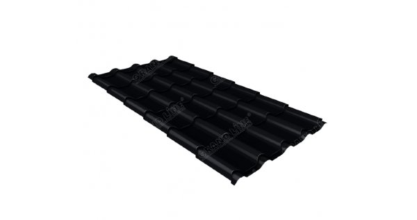Металлочерепица камея 0,45 Drap RAL 9005 черный купить в Томске