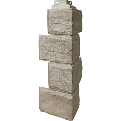 Цокольный сайдинг FineBer – Серия “Камень природный”, Угол наружный Песочный