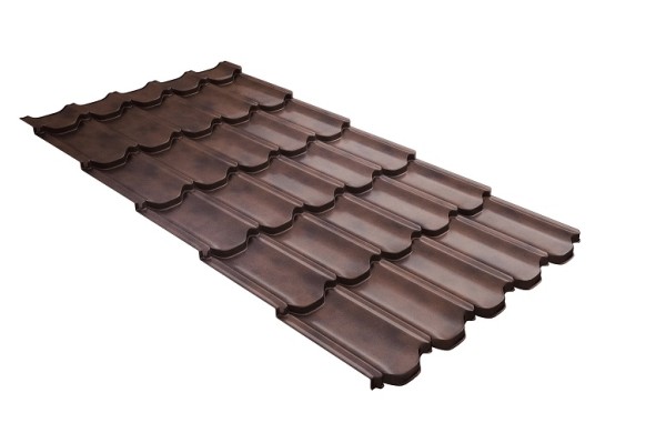 Металлочерепица квинта плюс с  3D резом 0,45 Safari Twincolor Brown купить в Томске