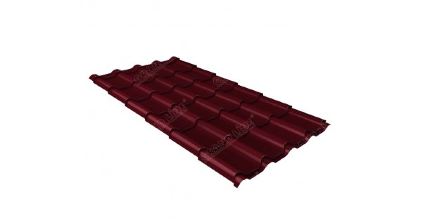 Металлочерепица камея 0,45 Drap RAL 3005 красное вино купить в Томске