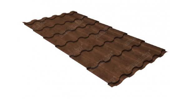Металлочерепица кредо GL 0,5 Safari Twincolor Brown купить в Томске