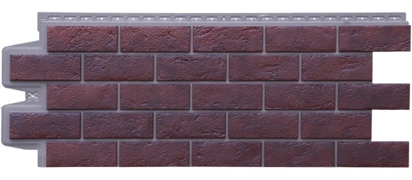 Фасадная панель Grand Line Состаренный кирпич Элит кофе (жжёный), ШОВ темно-бежевый купить в Томске