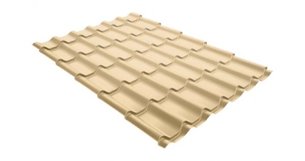 Металлочерепица модерн 0,45 PE RAL 1014 слоновая кость купить в Томске