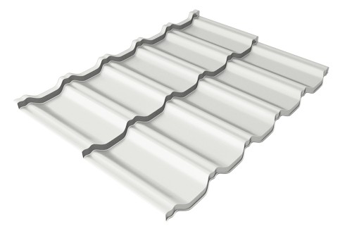Металлочерепица модульная Квинта Uno Grand Line c 3D резом 0,5 Satin RAL 9003 сигнальный белый купить в Томске
