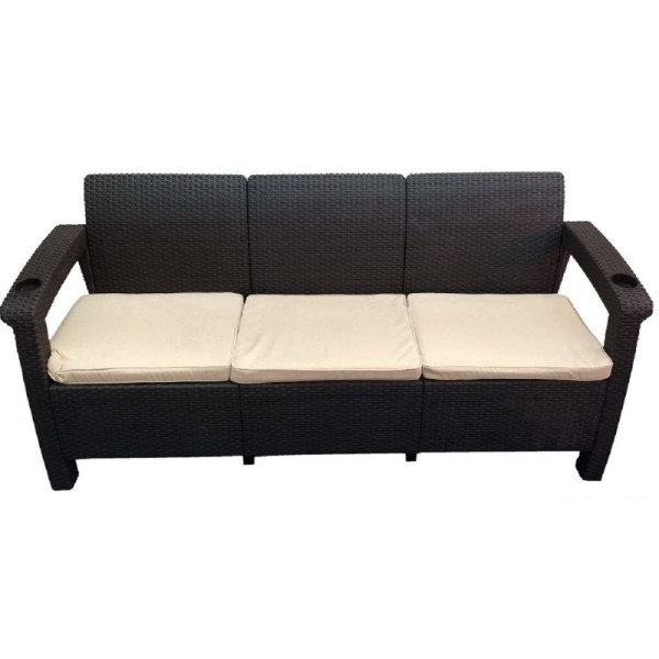 Трёхместный диван  Yalta Sofa 3 Seat венге купить в Томске