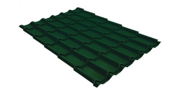 Металлочерепица классик GL 0,5 Quarzit lite RAL 6005 зеленый мох купить в Томске