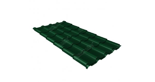 Металлочерепица камея 0,5 Satin RAL 6005 зеленый мох купить в Томске