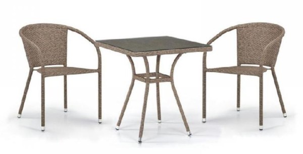 Комплект плетеной мебели AFINA из иск. ротанга T282BNT/Y137C-W56 Light Brown 2Pcs купить в Томске
