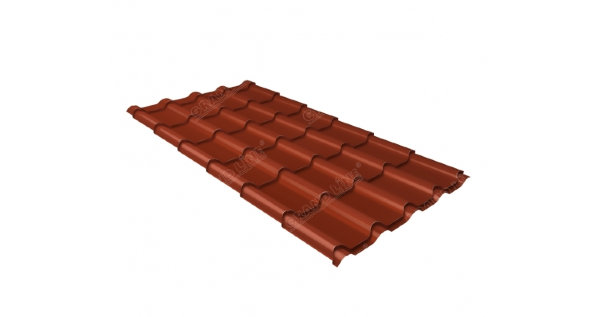 Металлочерепица камея 0,5 Satin RAL 8004 терракота купить в Томске