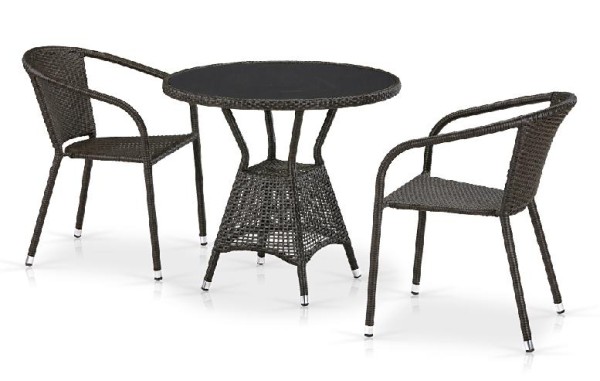 Комплект плетеной мебели AFINA из иск. ротанга T707ANS/Y137C-W53 Brown 2Pcs купить в Томске