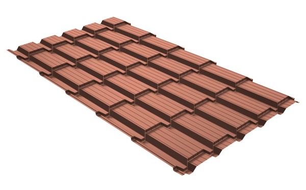 Металлочерепица GL квадро профи 0,5 Quarzit Cuprum Steel купить в Томске