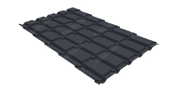 Металлочерепица GL квадро профи 0,5 Satin RAL 7024 мокрый асфальт купить в Томске