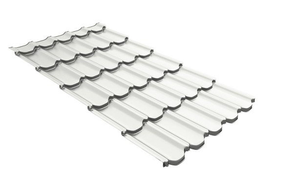 Металлочерепица квинта плюс с 3D резом 0,5 Satin RAL 9003 сигнальный белый купить в Томске