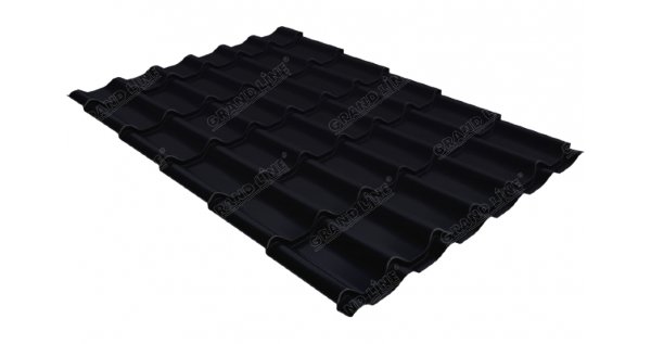 Металлочерепица классик 0,45 Drap RAL 9005 черный купить в Томске