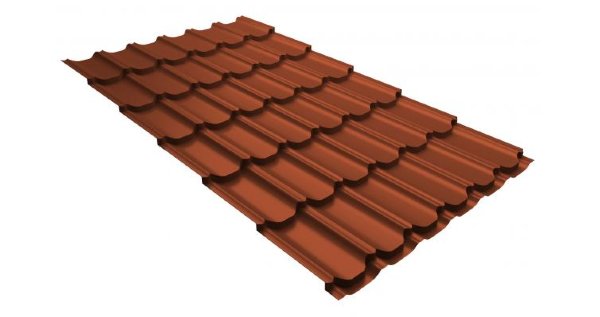 Металлочерепица квинта плюс 0,5 GreenCoat Pural RR 750 кирпично-красный (RAL 8004 терракота) купить в Томске